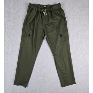 Boohoo Man Pants Size Large Green Cargo Elastic Waist Drawstring Pockets
